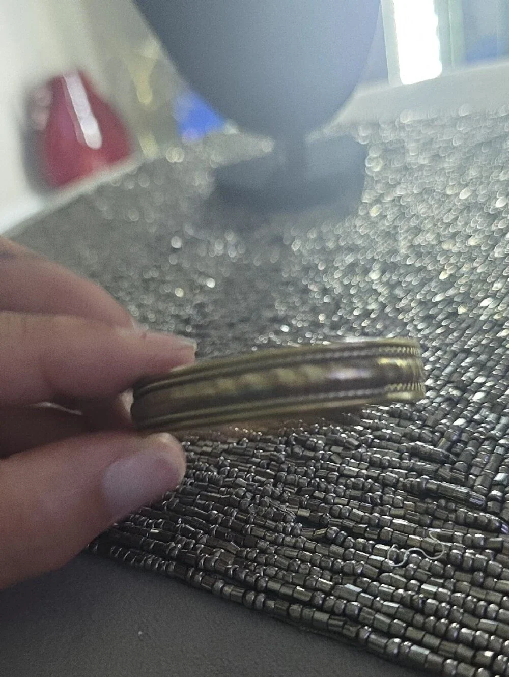 Vintage Gold-Tone Men's Braided Edge Cuff